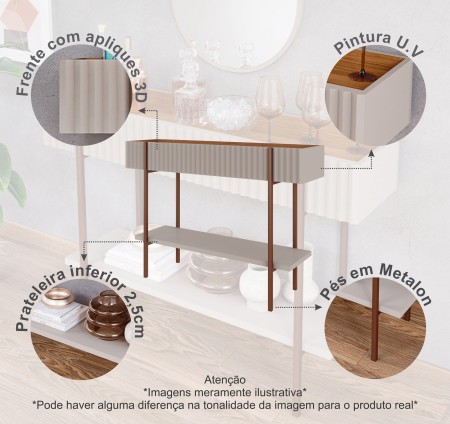 Aparador Lira Cimol Off White Cinamomo - Imagem 3