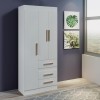 Guarda-Roupa 2030 Rei Móveis Branco Branco 03 Portas 03 Gavetas