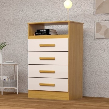 Cômoda Jéssica ACP Nature Off White 4 Gavetas