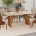 Sala de Jantar Adriana Henn Nature Off White Com Vidro 06 Cadeiras Ivy Corano Caramelo Linho Creme