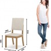 Sala de Jantar Natali Henn Nature Off White Com vidro 4 Cadeiras Mila Nature Linho - Image 7