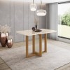 Sala de Jantar Natali Henn Nature Off White Com vidro 4 Cadeiras Mila Nature Linho - Image 2