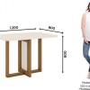 Sala de Jantar Natali Henn Nature Off White Com vidro 4 Cadeiras Mila Nature Linho - Image 4