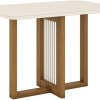 Sala de Jantar Natali Henn Nature Off White Com vidro 4 Cadeiras Mila Nature Linho - Image 3