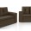 Conjunto Sofá Karina Modelar 2/3 Lugares King Liso Marrom