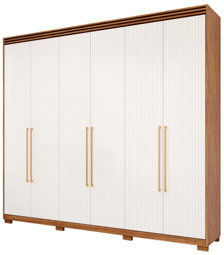 Guarda-Roupa Aurora Panan Cinamomo Grafiato 06Pts 05Gts Espelho Pés - Imagem 2