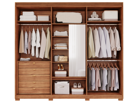 Guarda-Roupa Aurora Panan Cinamomo Grafiato 06Pts 05Gts Espelho Pés - Imagem 3